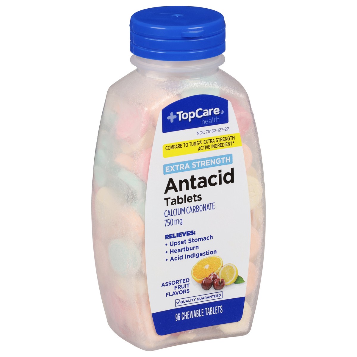 slide 5 of 14, TopCare Health 750 mg Extra Strength Assorted Fruit Flavors Antacid 96 Tablets, 96 ct