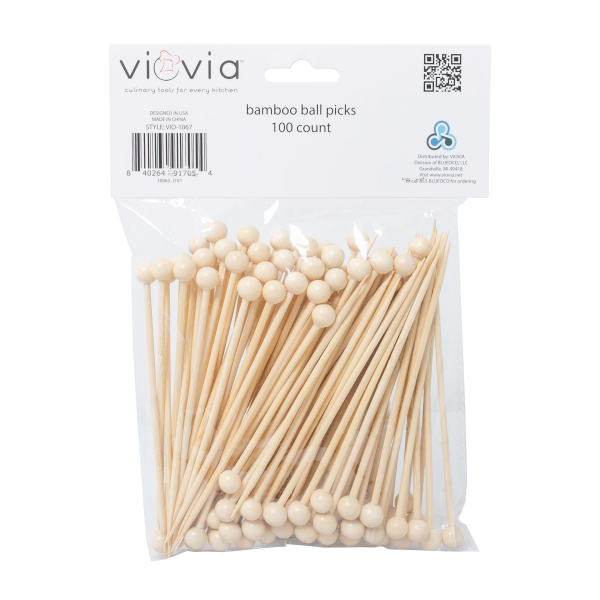 slide 2 of 13, Viovia Bamboo Ball Picks, 100 ct