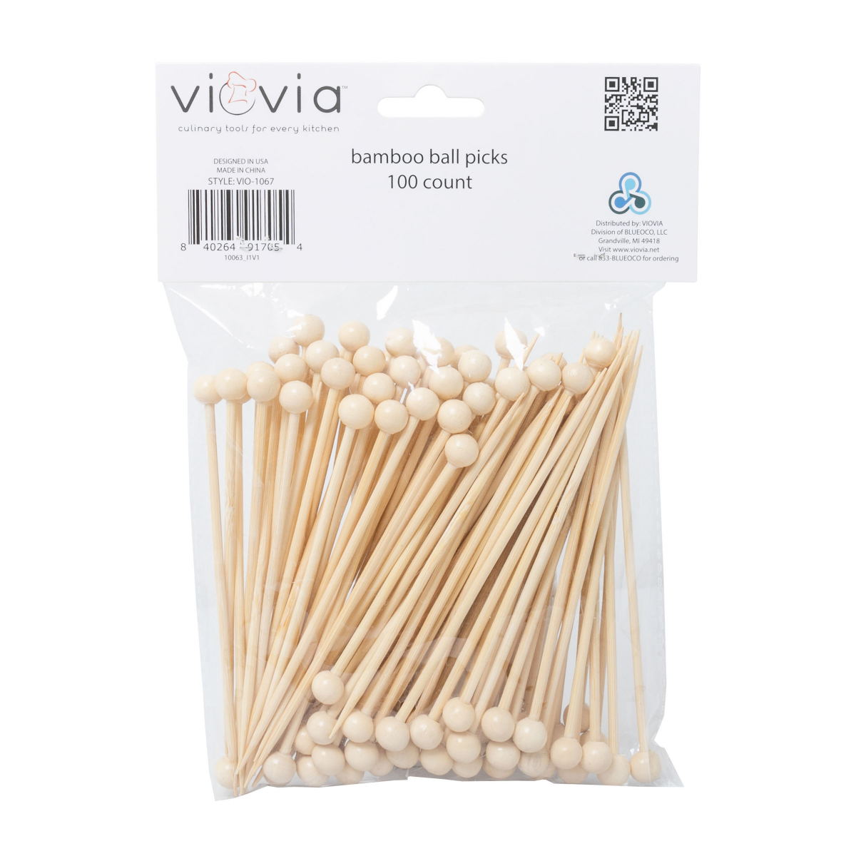 slide 7 of 13, Viovia Bamboo Ball Picks, 100 ct