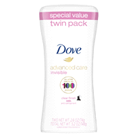 slide 4 of 17, Dove Advanced Care Antiperspirant Deodorant Stick Clear Finish, 2.6 oz, Twin Pack, 2.6 oz