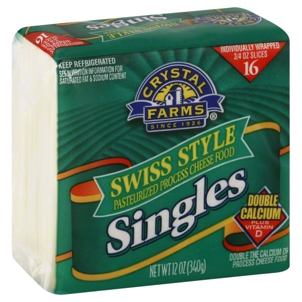 slide 1 of 1, Crystal Farms Swiss Cheese, 12 oz