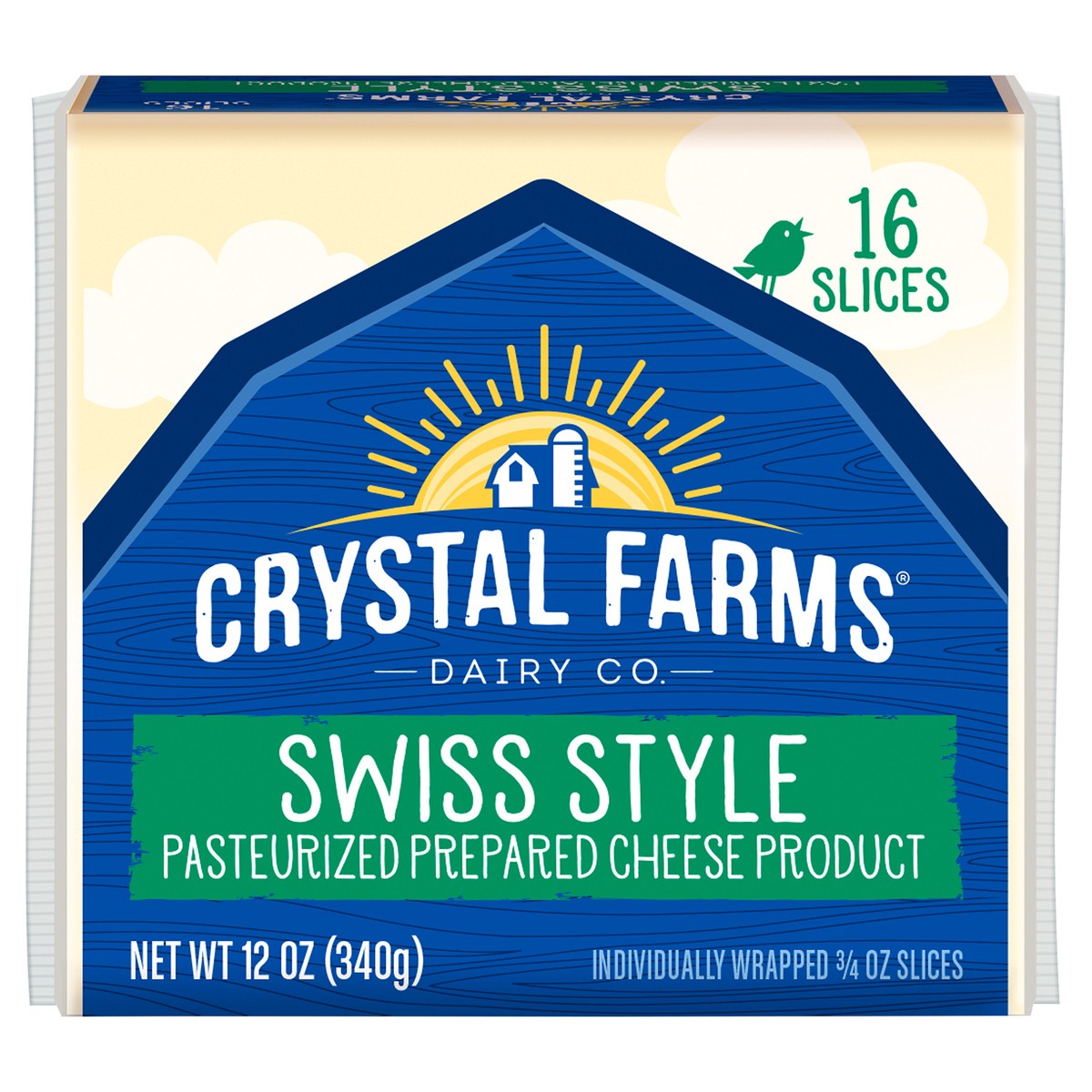 slide 1 of 8, Crystal Farms Swiss Cheese, 12 oz