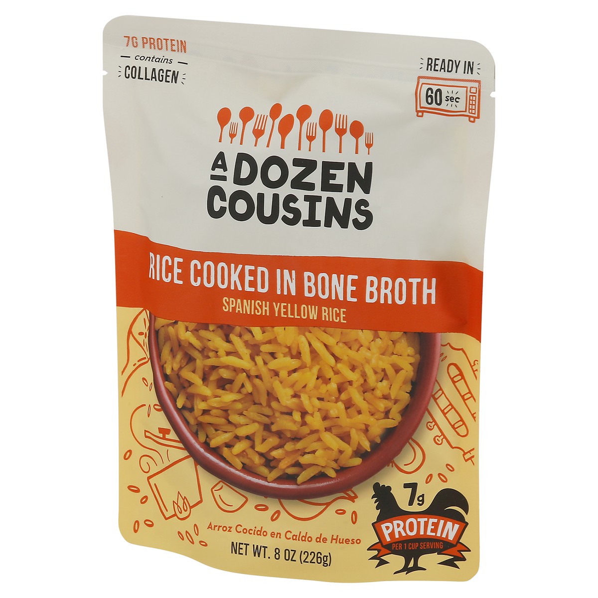 slide 8 of 9, A Dozen Cousins Spanish Yellow Rice Cooked in Bone Broth 8 oz, 8 oz
