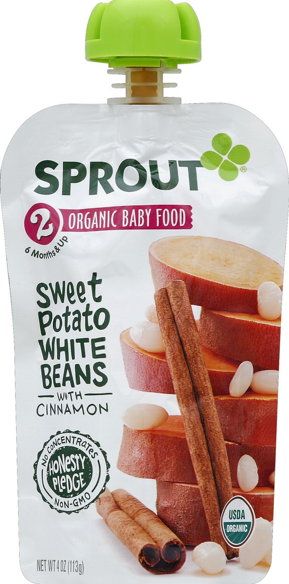 slide 2 of 2, Sprout Organic Baby Food Sweet Potato White Beans With Cinnamon, 4 oz