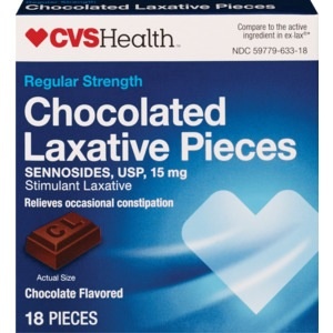slide 1 of 1, CVS Health Chocolate Laxative Pills Regular Strength, 18 ct