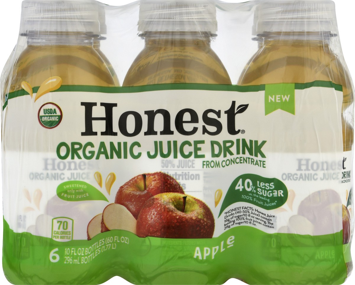 slide 12 of 13, Honest Juice Drink, Apple, Organic, 6 Pack, Shrink Wrapped, 6 ct