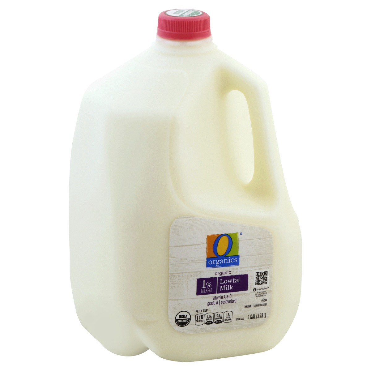 slide 1 of 7, O Organics Organic 1% Lowfat Milk, 1 gal