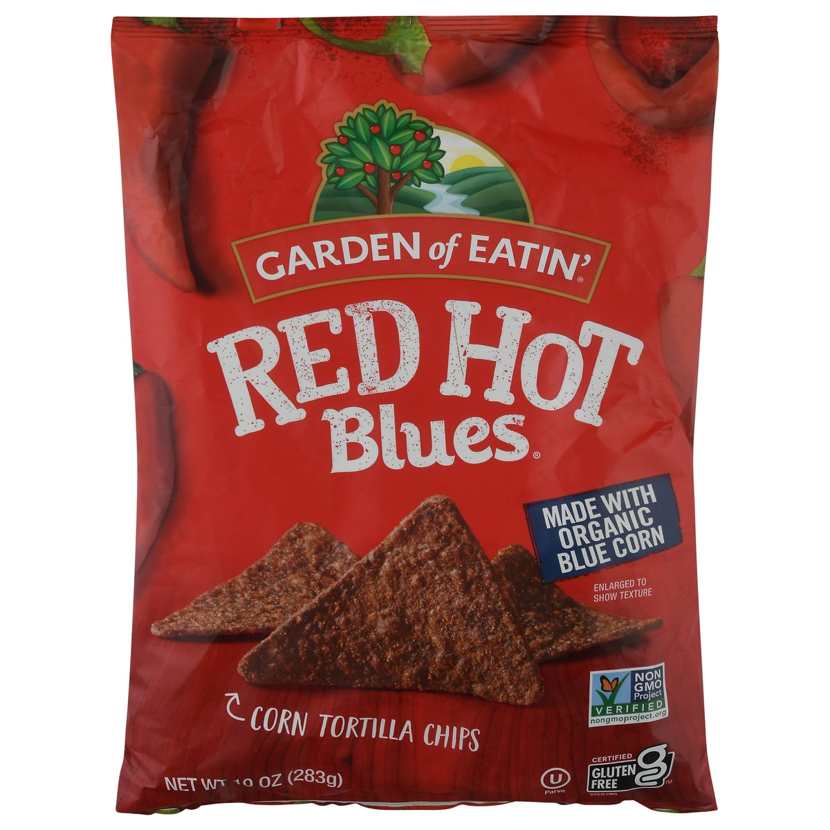 slide 1 of 1, Garden of Eatin' Red Hot Blues Corn Tortilla Chips, 10 oz