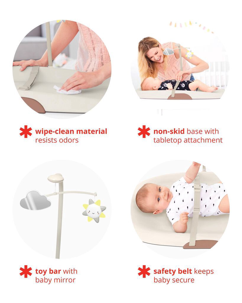 slide 5 of 9, Skiphop Nursery Style Wipe-Clean Changing Pad - Oat Oat NS, 1 ct