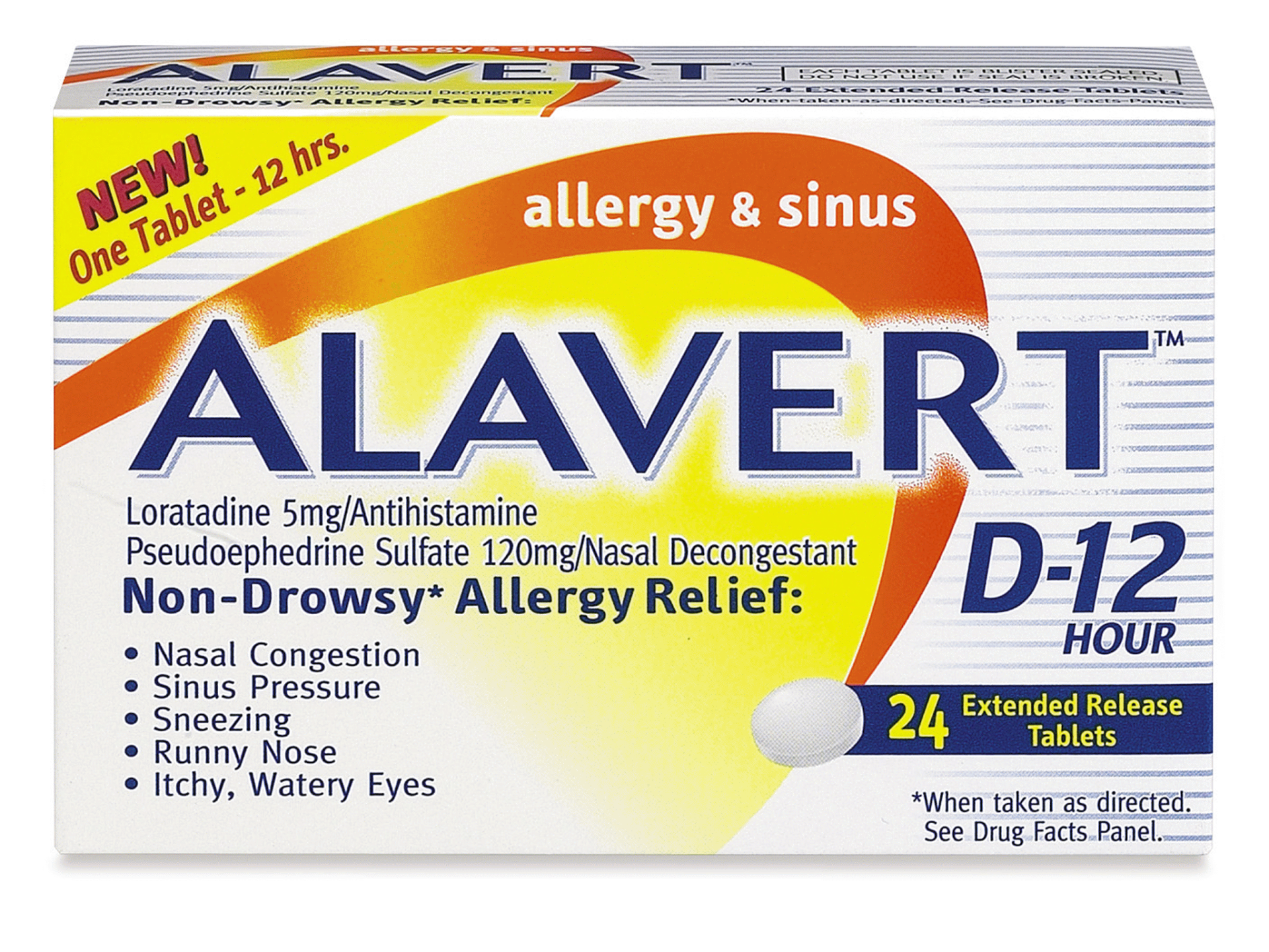 slide 1 of 6, Alavert D-12 Hour Allergy & Sinus Relief Tablets, 24 ct