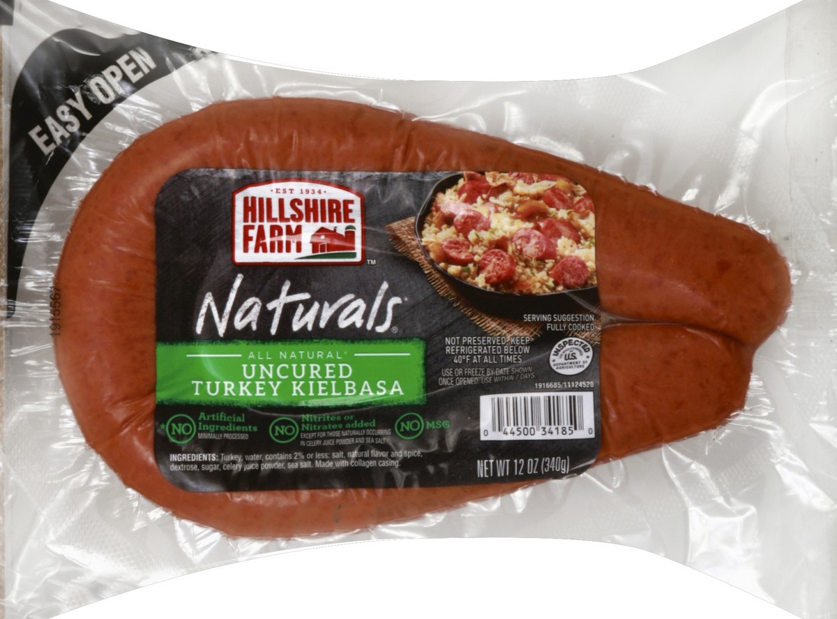 slide 5 of 5, Hillshire Farm Naturals Uncured Turkey Kielbasa Smoked Sausage Rope, 12 oz