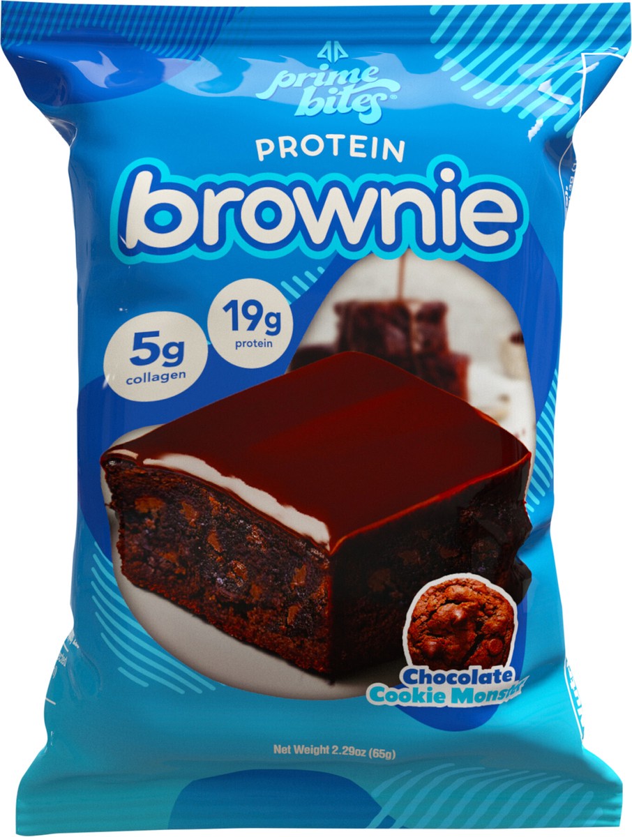 slide 5 of 7, Prime Bites Chocolate Cookie Monster Protein Brownie 2.29 oz, 2.29 oz