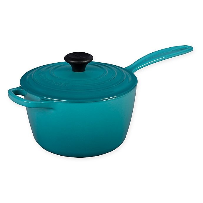 slide 1 of 1, Le Creuset Signature Covered Saucepan - Caribbean, 2.25 qt