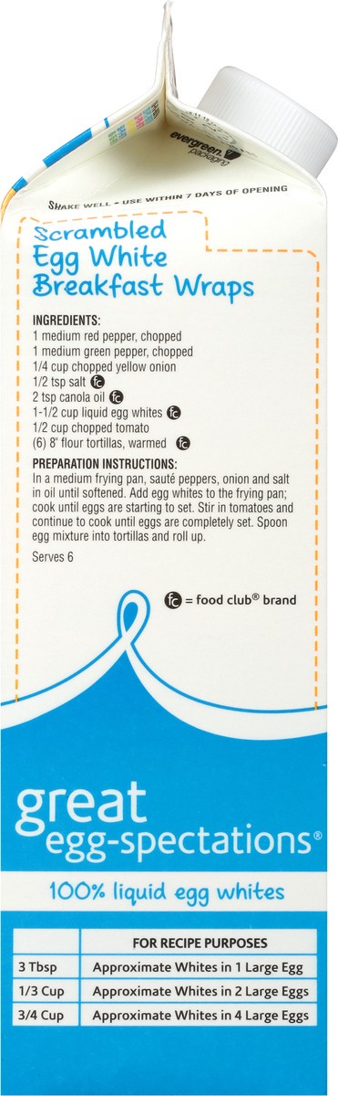 slide 4 of 12, Food Club Great Egg-Spectations 100% Liquid Egg Whites 32 oz, 32 oz