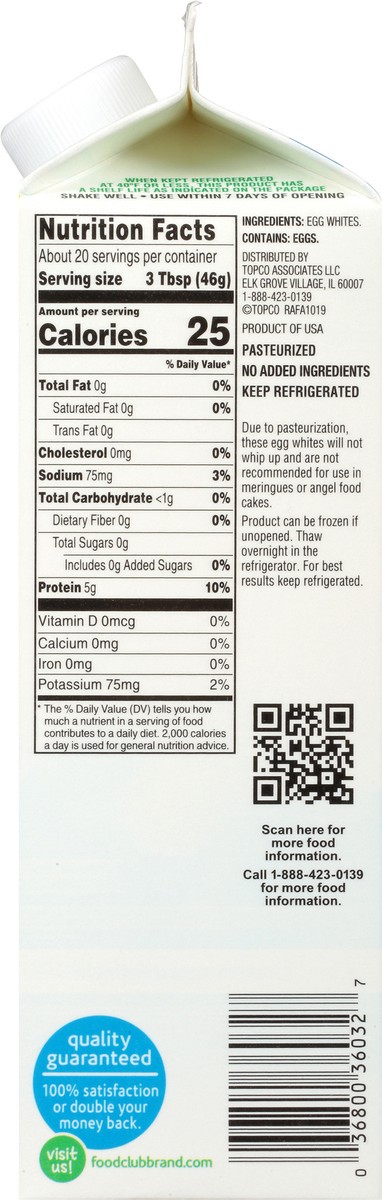 slide 9 of 12, Food Club Great Egg-Spectations 100% Liquid Egg Whites 32 oz, 32 oz