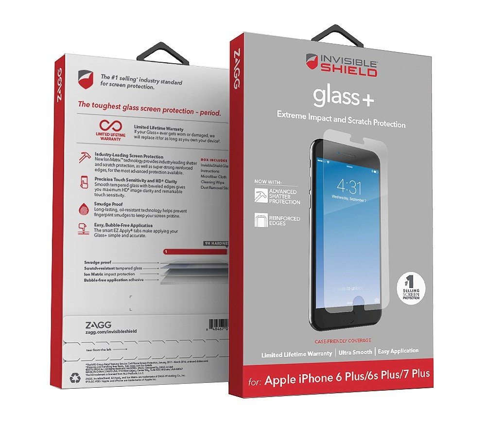 slide 2 of 2, InvisibleShield GlassPlus made for the Apple iPhone 8 Plus/iPhone 7 Plus, 1 ct