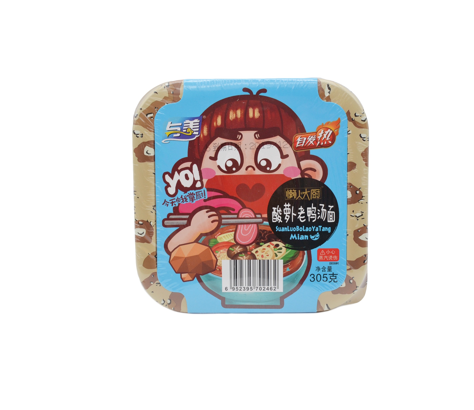 slide 1 of 1, Yumei Self Heat Duck Noodle Soup, 305 gram