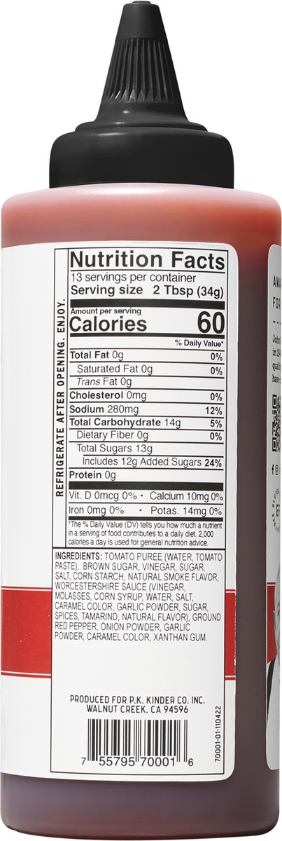 slide 3 of 6, Kinder's Hot BBQ Sauce, 15.5 oz