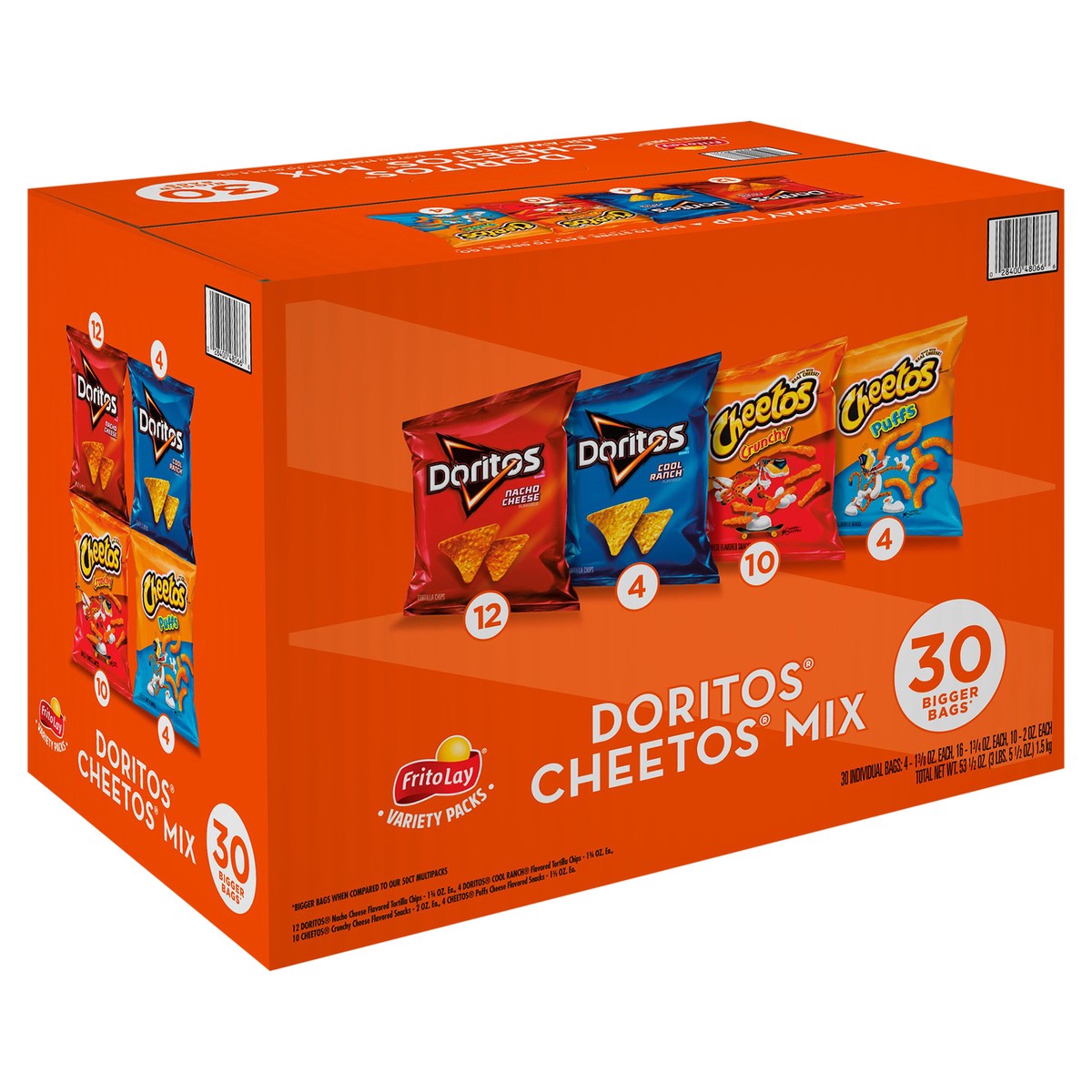 slide 7 of 9, Frito-Lay Doritos Cheetos Mix Variety 53 1/2 Oz 30 Count, 30 ct