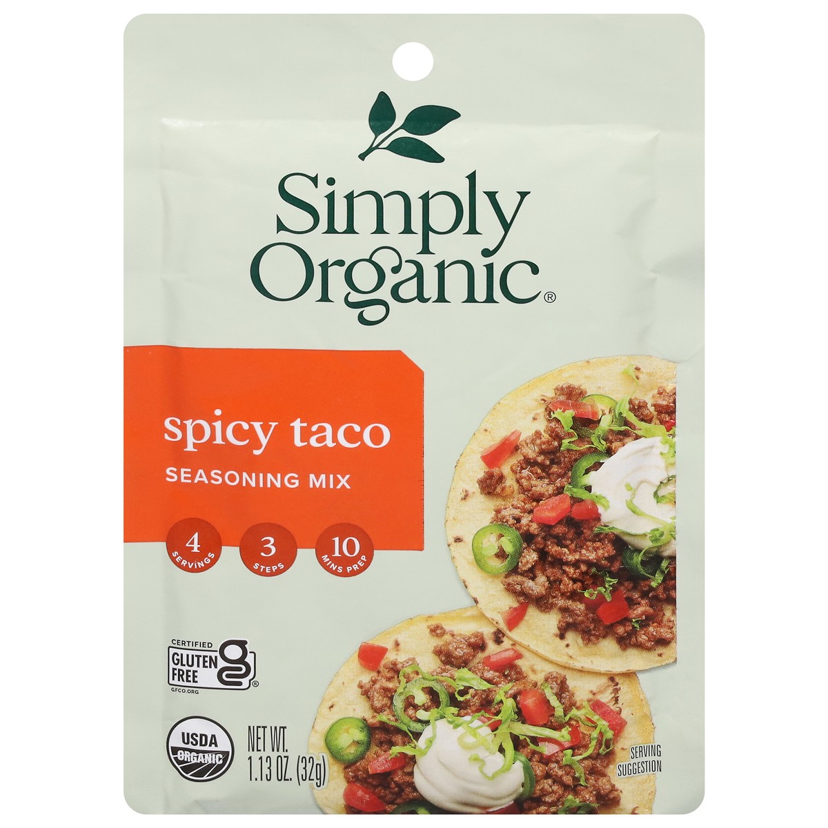 slide 1 of 9, Simply Organic Spicy Taco Seasoning Mix, 1.13 oz