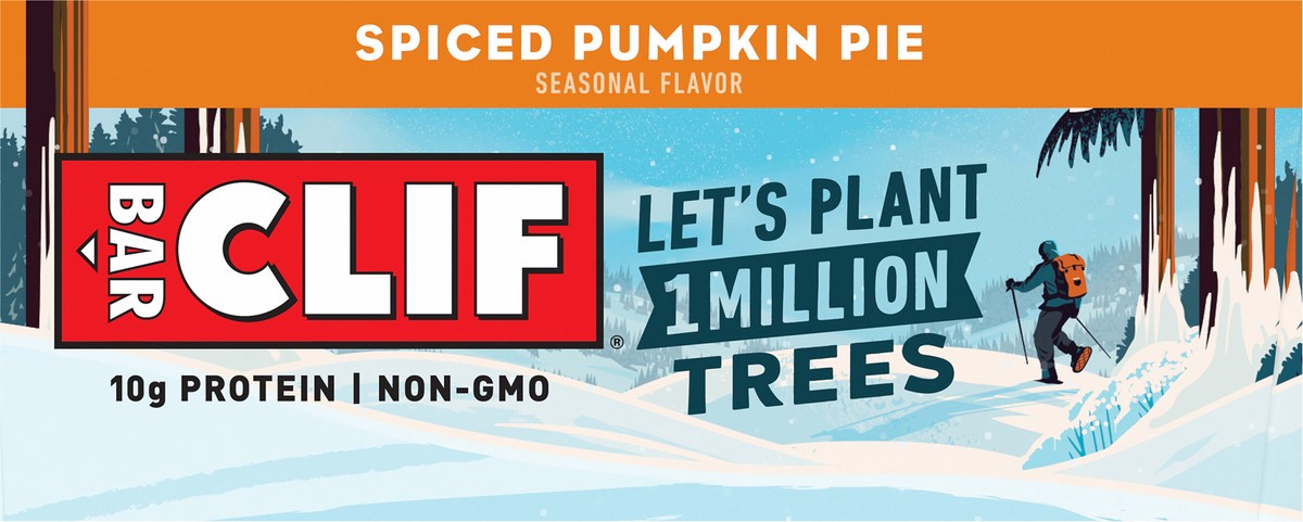 slide 9 of 13, CLIF BAR - Spiced Pumpkin Pie Flavor - Made with Organic Oats - 10g Protein - Non-GMO - Plant Based - Seasonal Energy Bars - 2.4 oz. (12 Count), 28.8 oz