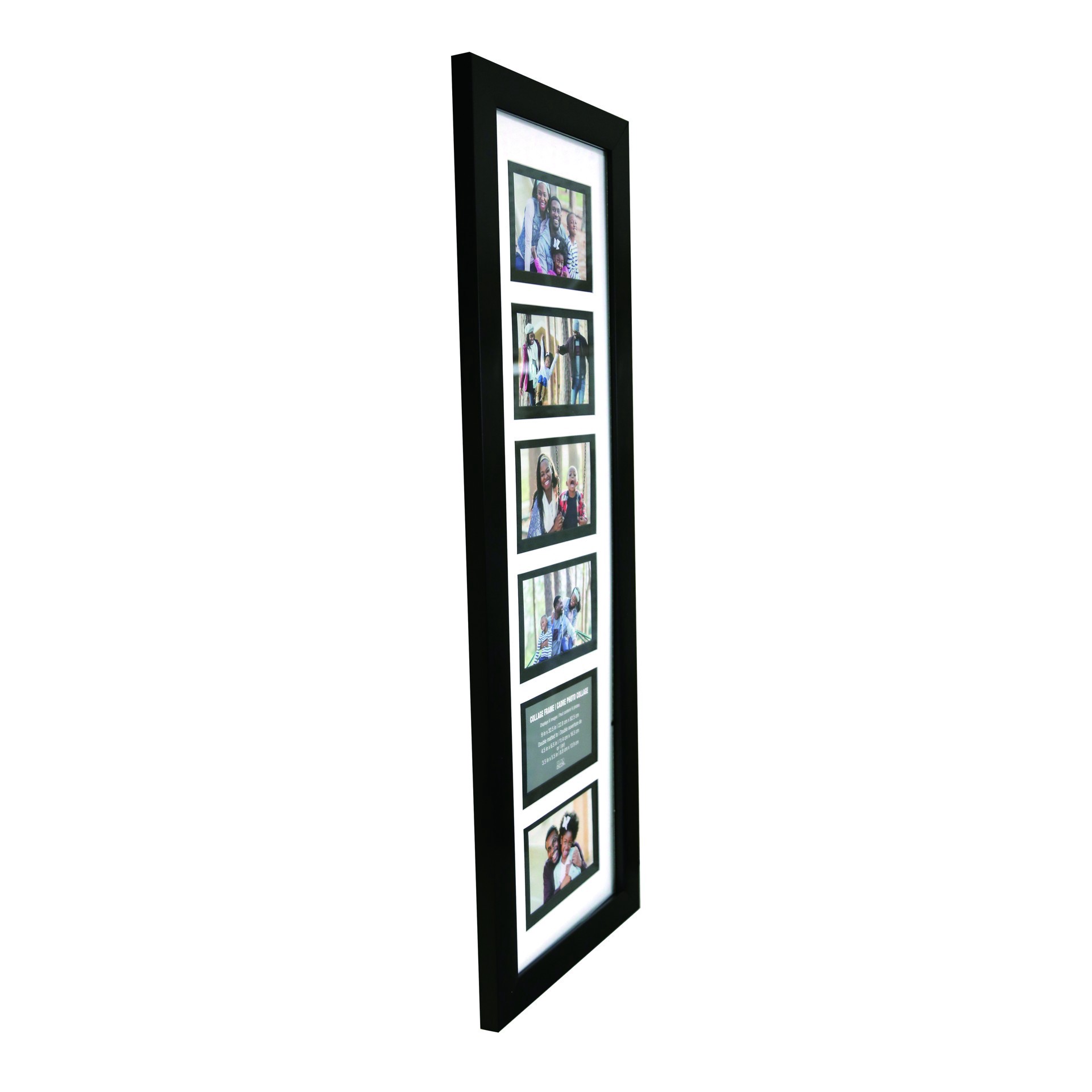 slide 2 of 6, 6 Opening 32.5" X 9" Collage Frame With Double Mat By Studio Decor, 32.5 in x 9 in