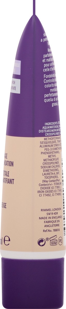 slide 3 of 12, COTY RIMMEL LONDON Rimmel London Stay Matte Liquid Mousse - 085 Fair Beige - Foundation, Lightweight, Shine Control, Oil-Free, 1oz, 1 oz