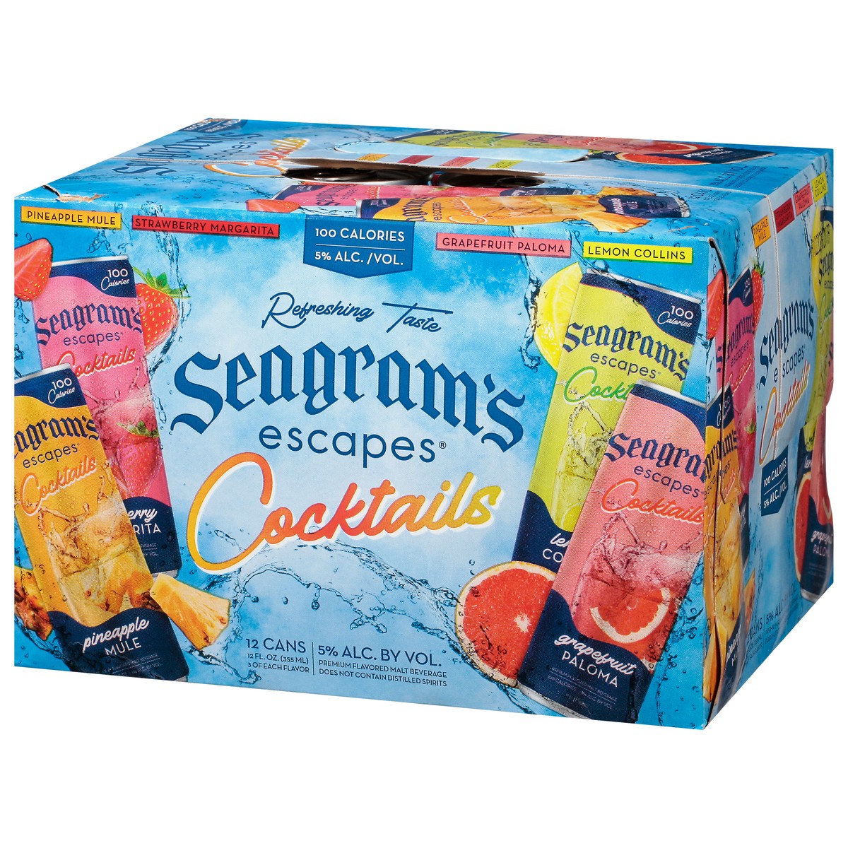 slide 9 of 13, Seagram's Assorted Cocktails 12 - 12 fl oz Cans, 12 ct; 12 oz