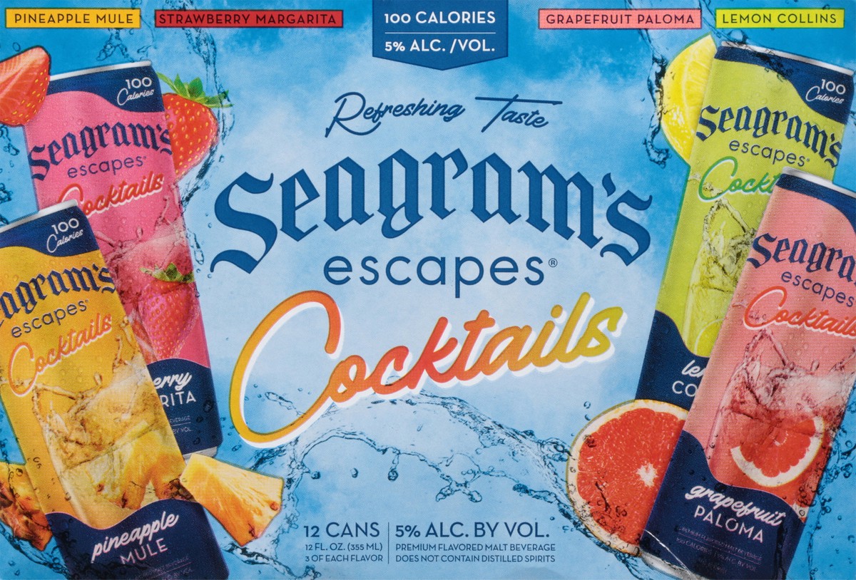 slide 13 of 13, Seagram's Assorted Cocktails 12 - 12 fl oz Cans, 12 ct; 12 oz