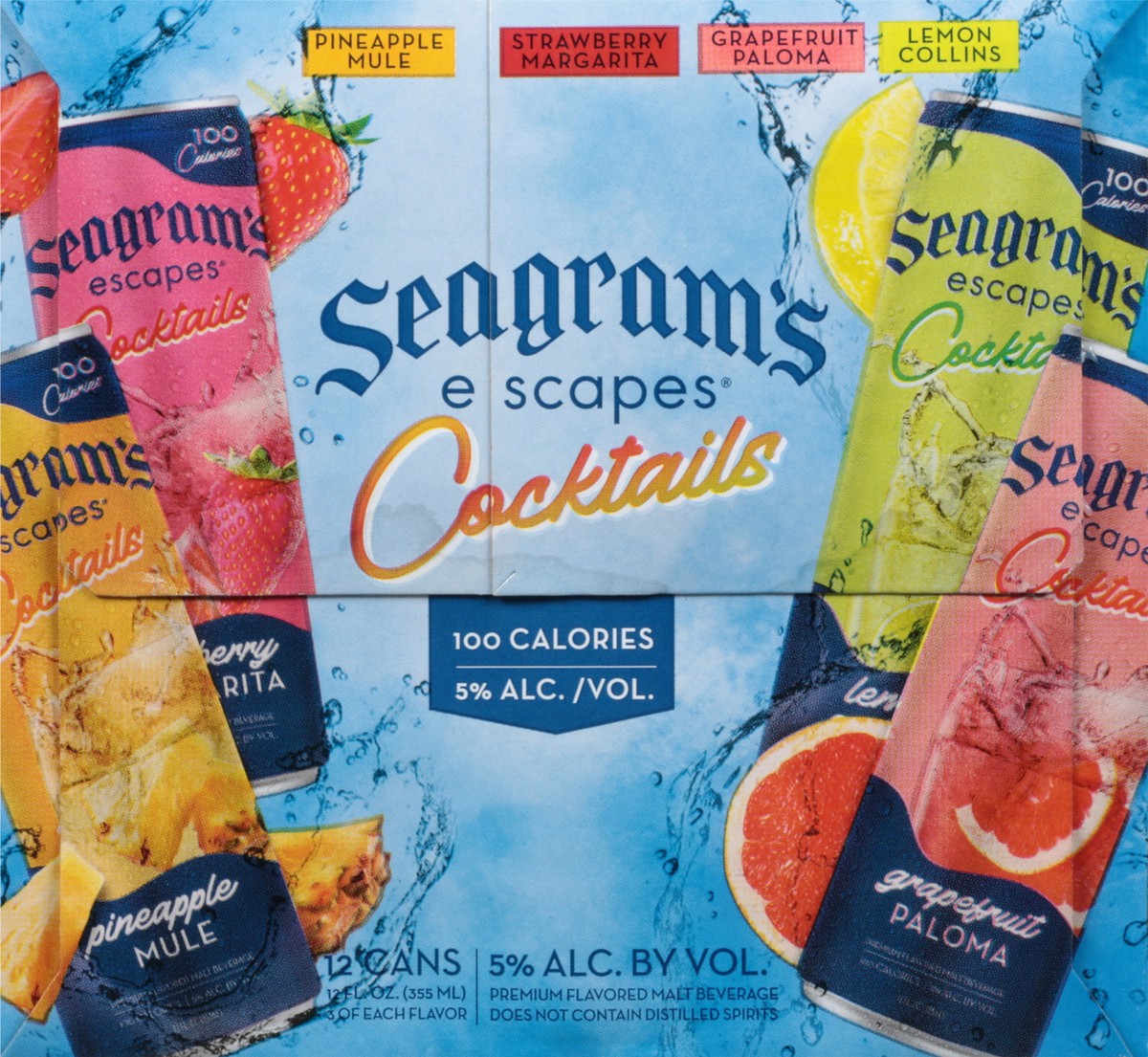 slide 2 of 13, Seagram's Assorted Cocktails 12 - 12 fl oz Cans, 12 ct; 12 oz