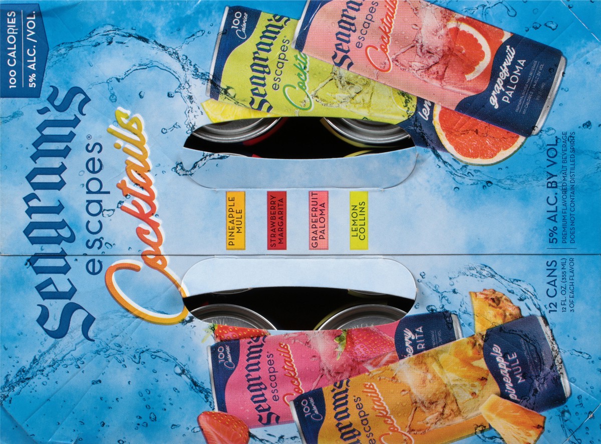 slide 7 of 13, Seagram's Assorted Cocktails 12 - 12 fl oz Cans, 12 ct; 12 oz