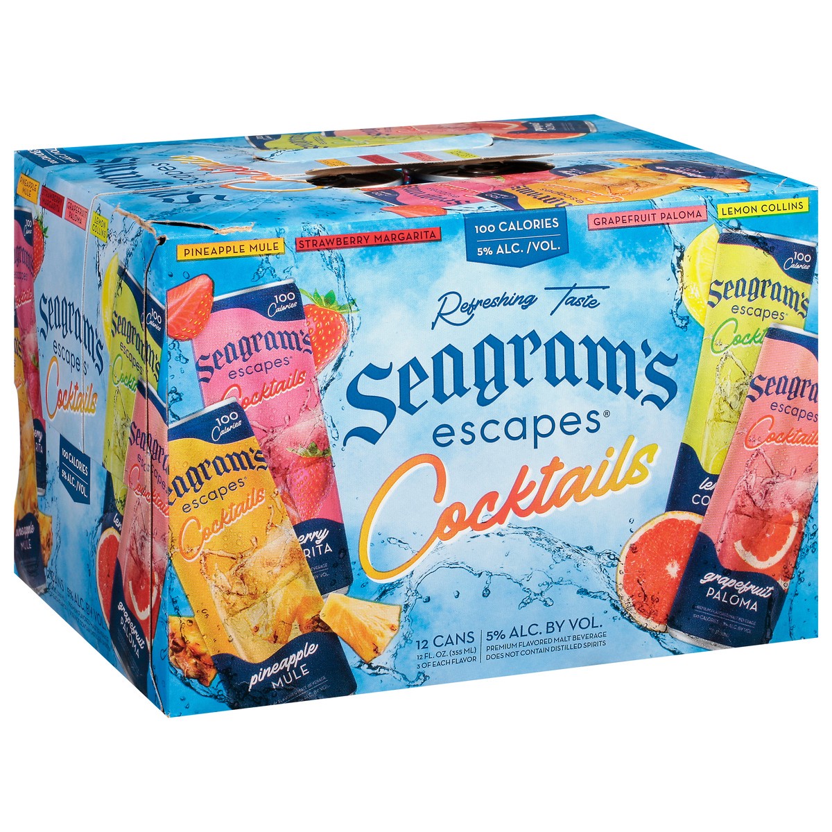 slide 4 of 13, Seagram's Assorted Cocktails 12 - 12 fl oz Cans, 12 ct; 12 oz