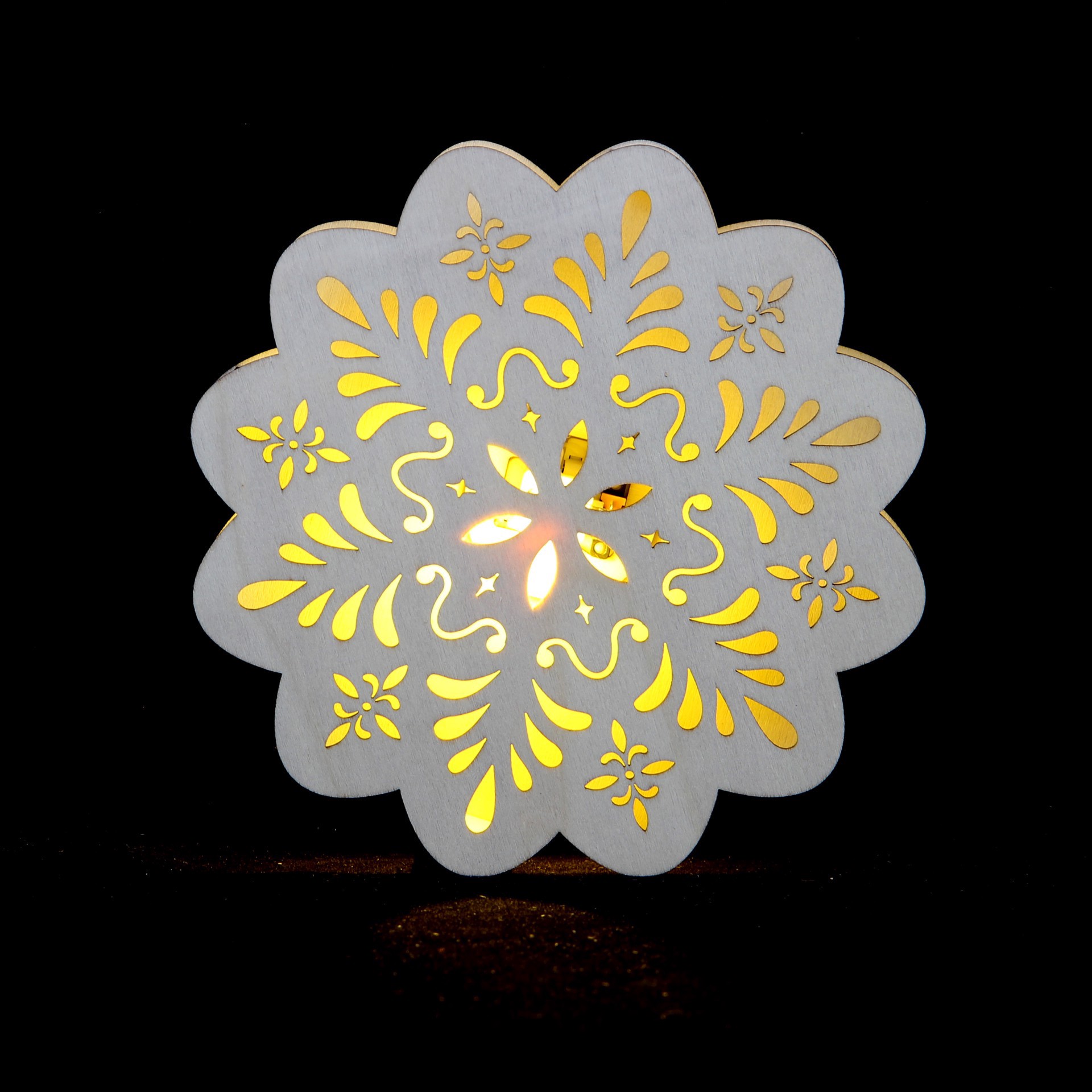 slide 2 of 3, 6.75" Diy Snowflake Led Wood Decor By Make Market, 6.75 in
