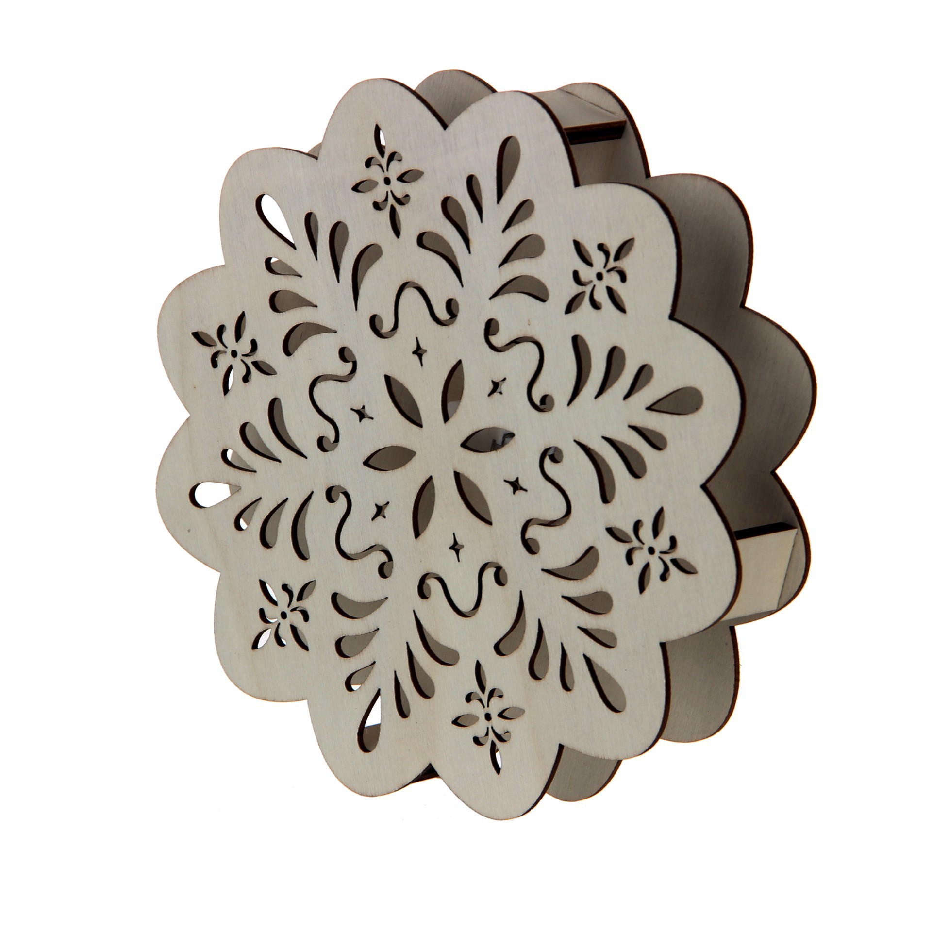 slide 3 of 3, 6.75" Diy Snowflake Led Wood Decor By Make Market, 6.75 in
