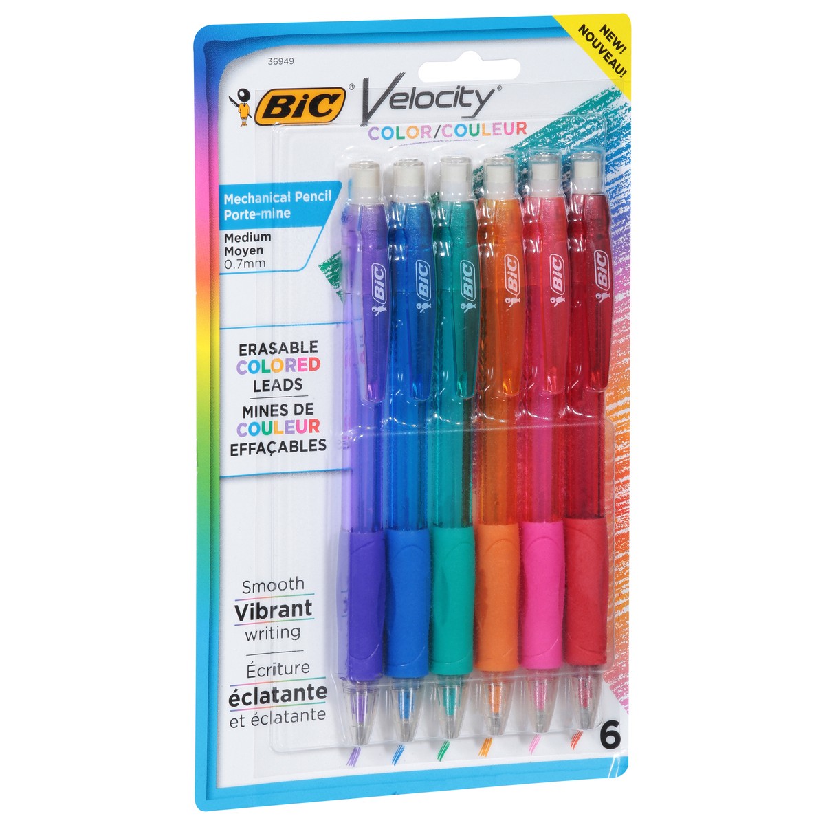 slide 10 of 12, BIC Velocity 0.7 mm Color Mechanical Pencil 6 ea, 6 ct