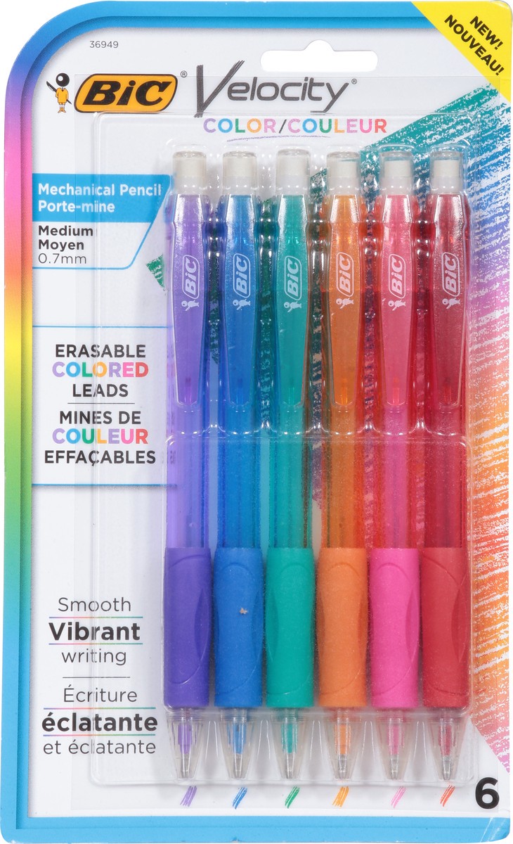 slide 9 of 12, BIC Velocity 0.7 mm Color Mechanical Pencil 6 ea, 6 ct