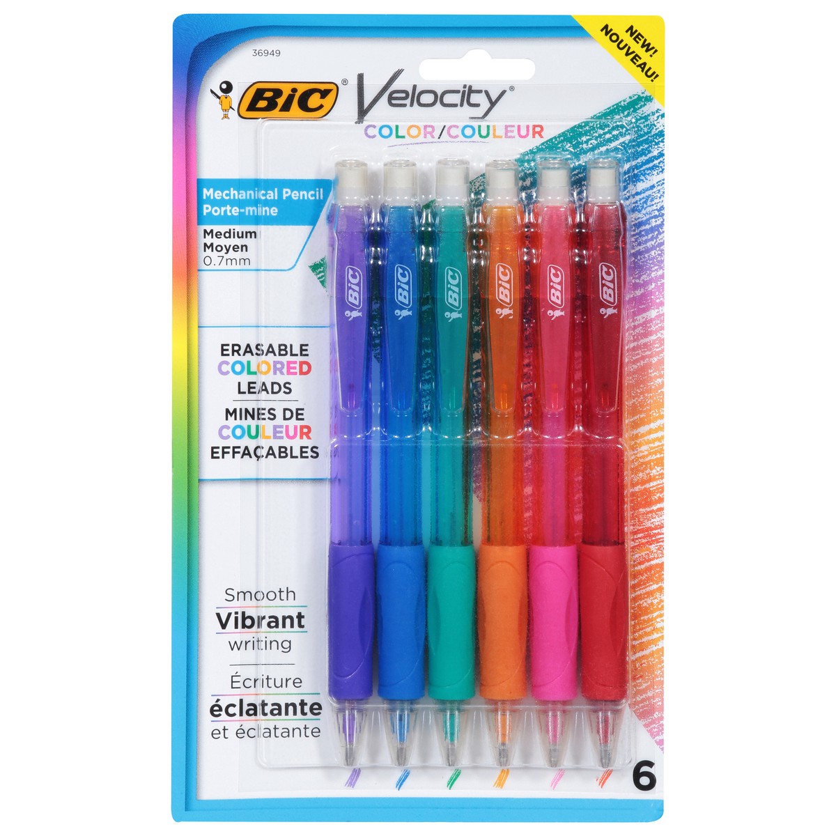 slide 11 of 12, BIC Velocity 0.7 mm Color Mechanical Pencil 6 ea, 6 ct