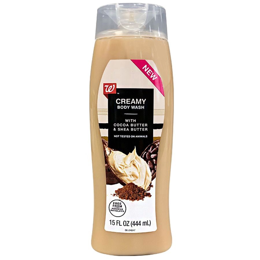 slide 1 of 3, Walgreens Creamy Cocoa Butter & Shea Body Wash, 15 fl oz
