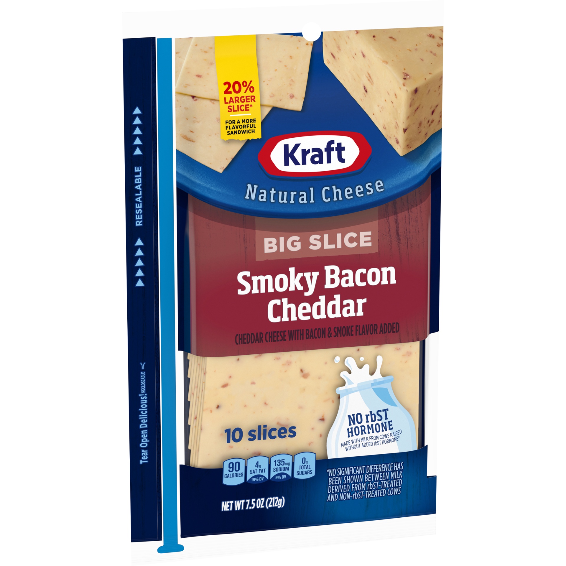 Kraft Big Slice Smoky Bacon Cheddar Cheese Slices 7.5 oz Shipt