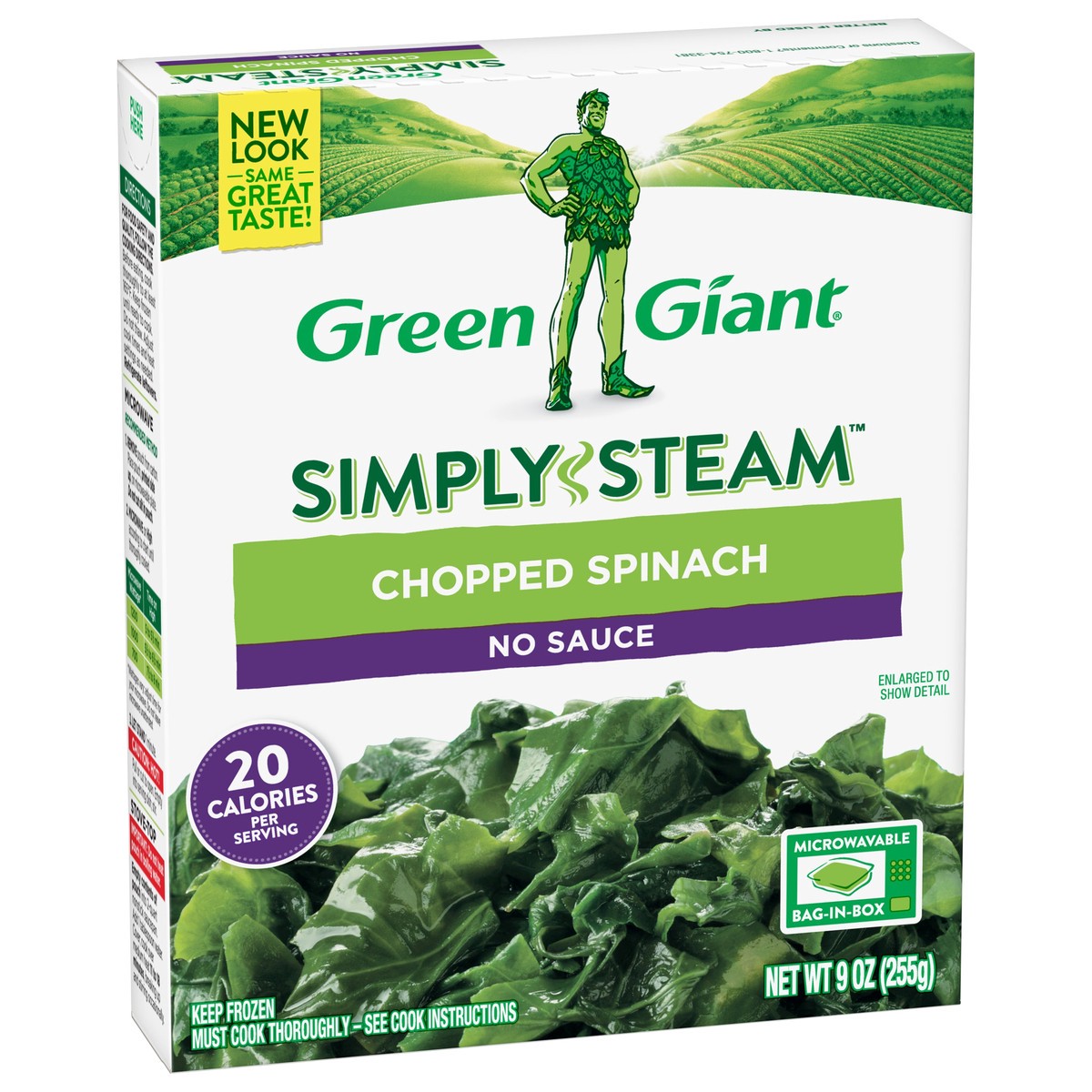 slide 2 of 9, Green Giant Simply Steam No Sauce Chopped Spinach 9 oz, 9 oz