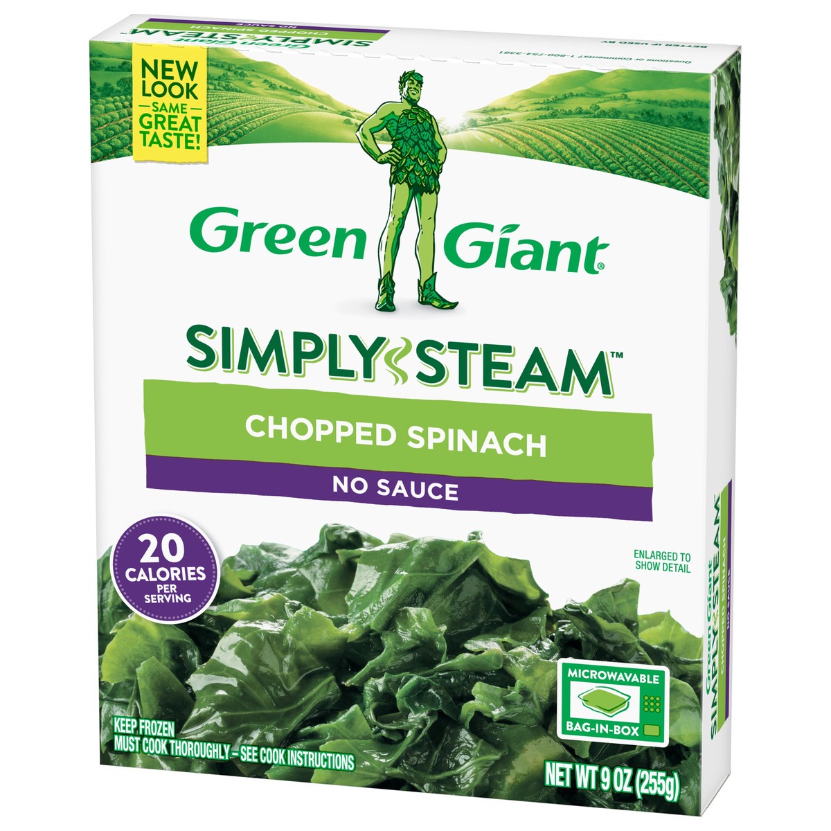 slide 3 of 9, Green Giant Simply Steam No Sauce Chopped Spinach 9 oz, 9 oz
