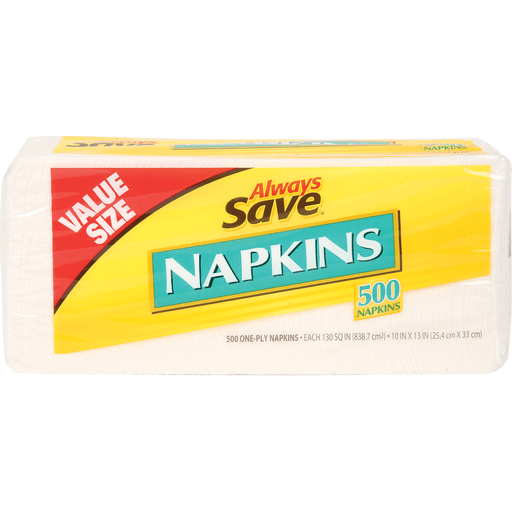 slide 1 of 1, Always Save Napkins One Ply, 500 ct