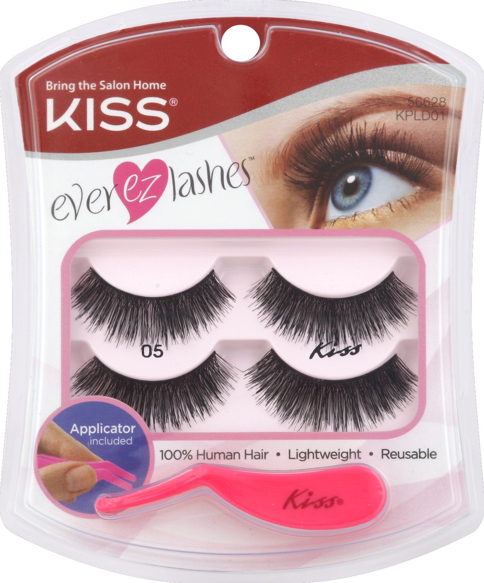 slide 2 of 2, KISS Ever EZ Lashes Double Pack No. 01, Reusable Natural Eyelash Starter Kit, Includes Easy-Angle Applicator and 2 Pairs Human Hair False Eyelashes, 1 ct