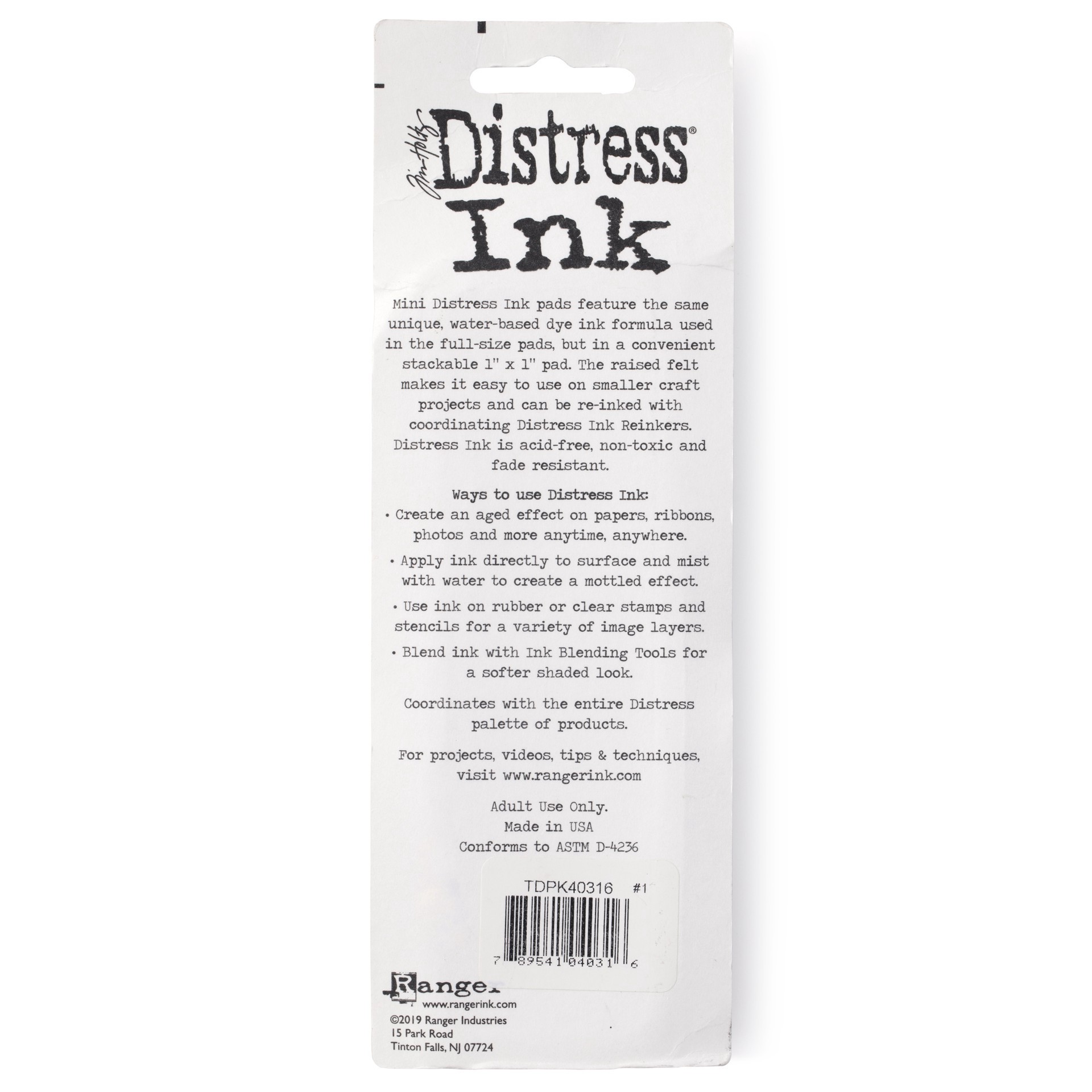slide 3 of 3, Distress Mini Ink Pads Kit 1-Assorted Colors 4""x1"", 1 ct