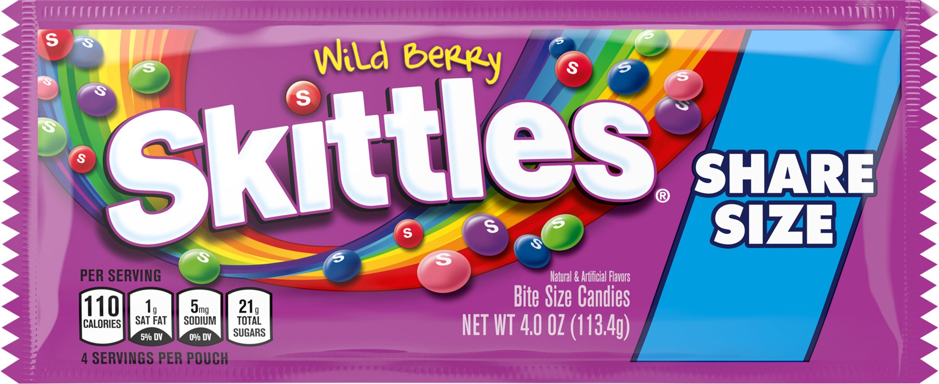 slide 1 of 8, SKITTLES Wild Berry Chewy Candy, Share Size, 4 oz Bag, 4 oz