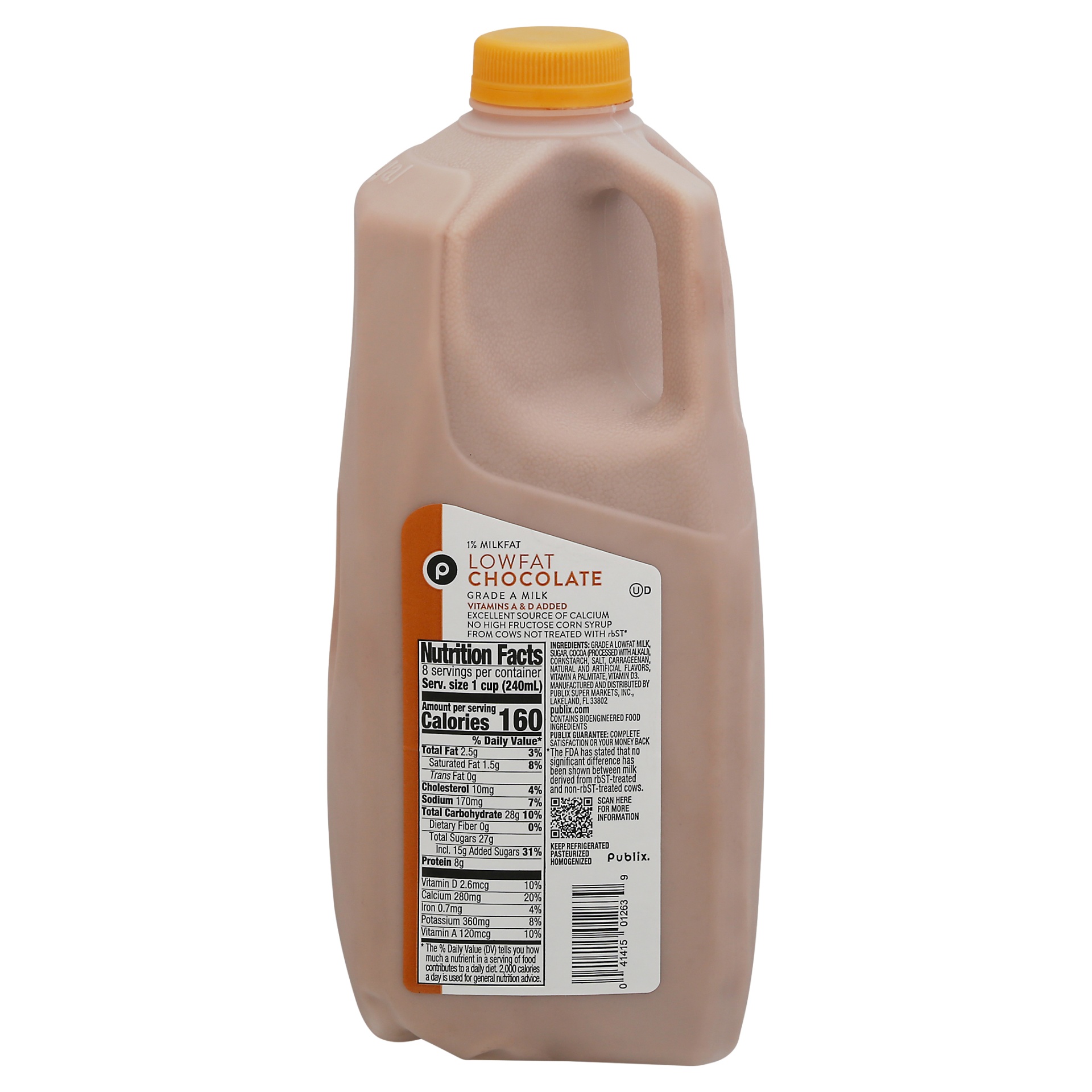 slide 1 of 1, Publix Lowfat Chocolate Milk, 1/2 gal