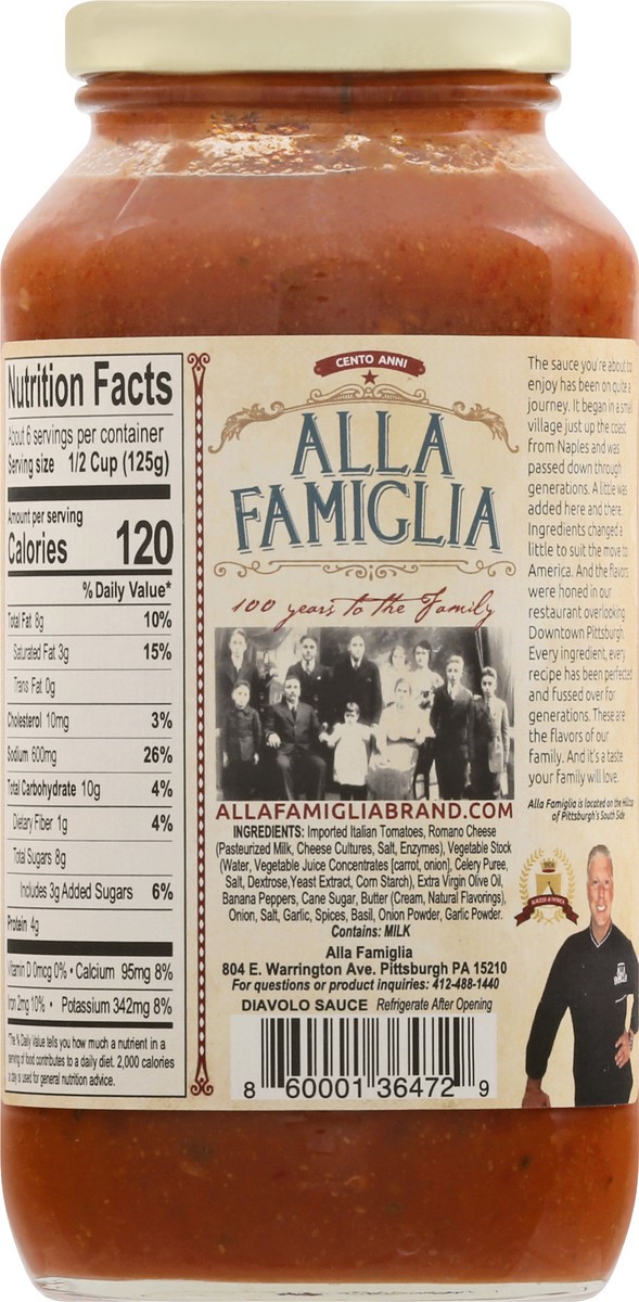 slide 5 of 12, Alla Famiglia Diavolo Sauce, 24 oz