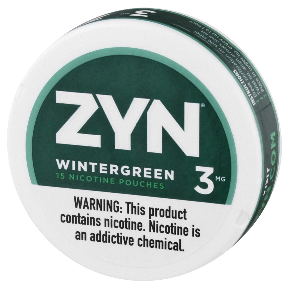 slide 3 of 9, ZYN 3 mg Wintergreen Nicotine Pouches 15 ea, 