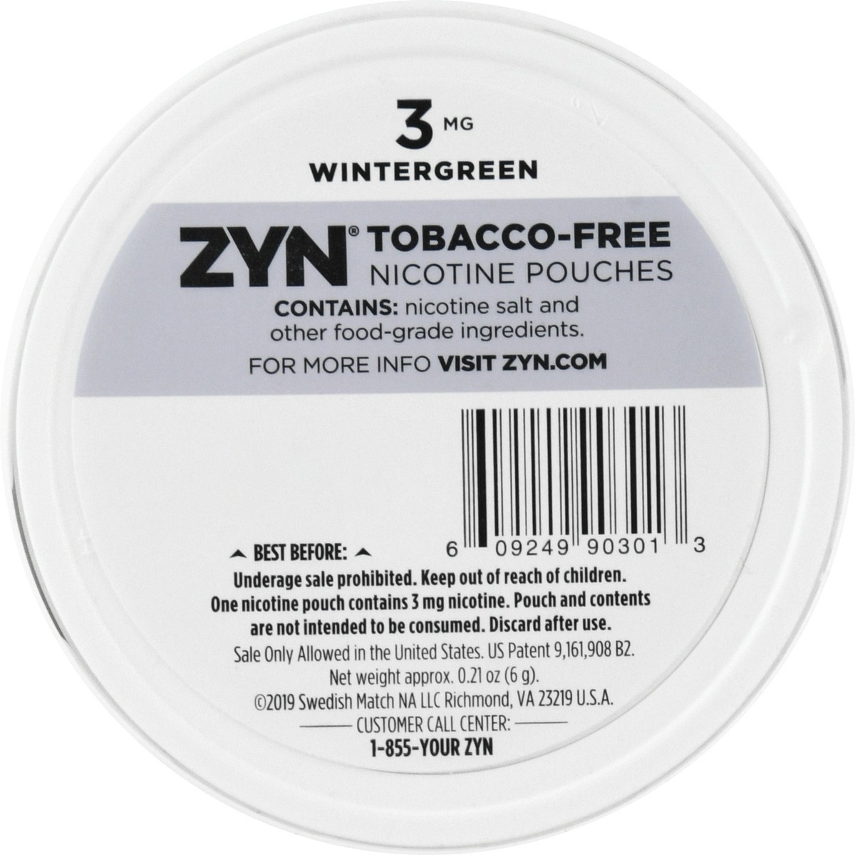 slide 5 of 9, ZYN 3 mg Wintergreen Nicotine Pouches 15 ea, 15 ct