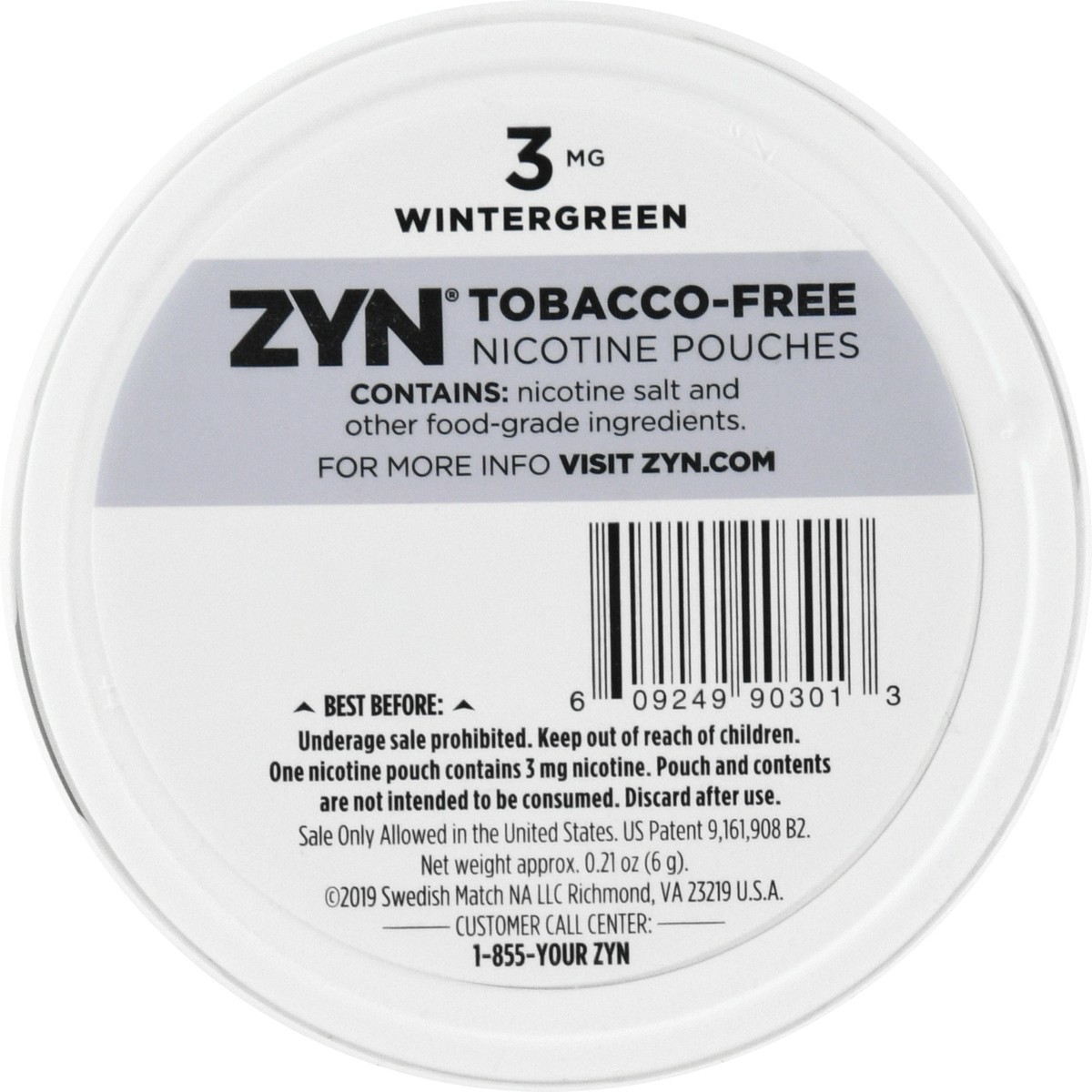 slide 5 of 9, ZYN 3 mg Wintergreen Nicotine Pouches 15 ea, 